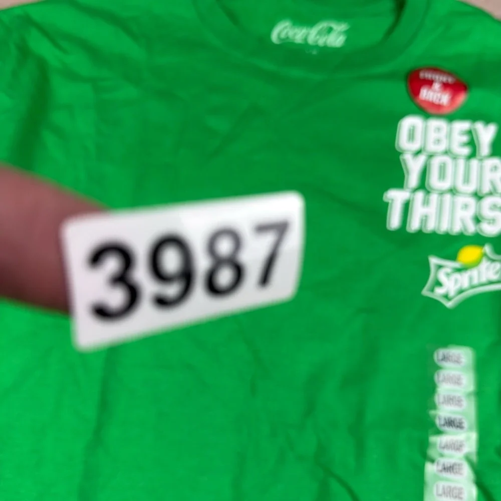 Sprite Coca-Cola T-Shirt Unisex Large Green‎ Obey Your Thirst Promo Tee